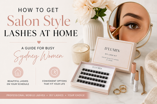 Salon style lashes at home with D’Lumin DIY lash kit for busy Sydney women
