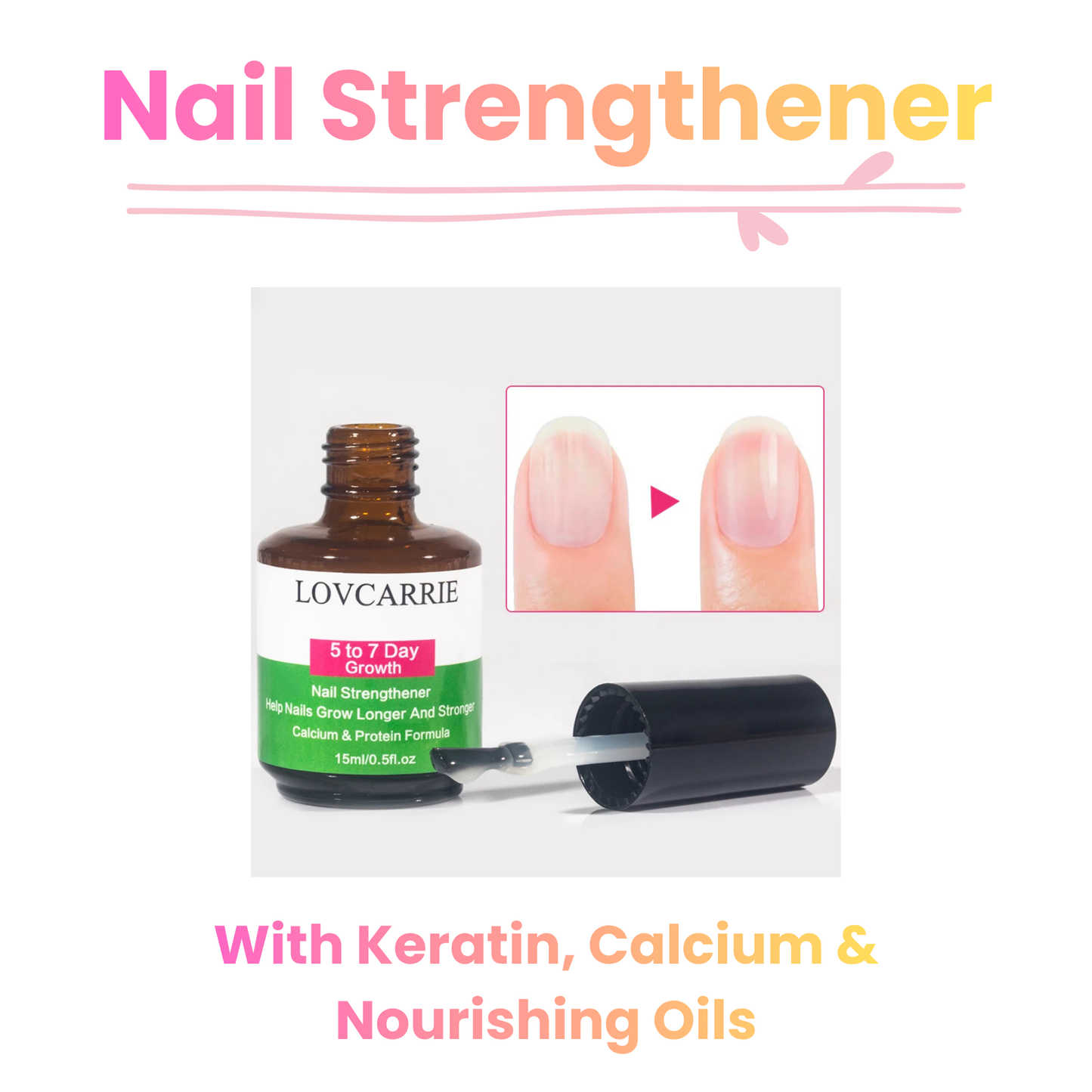 Nail Strengthener With Keratin, Calcium & Nourishing Oils – BMNL Beauty